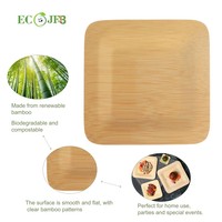 Assiettes jetables en bambou 5 pouces, écologiques, biodégradables, en bois, compostables, pour fêtes, mariages, traiteur, vaisselle en gros