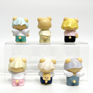 Boîte à surprise en PVC Butter Bear en gros, 6 pièces/ensemble, version habillée. Statues de figurines de mangas de célébrités d'Internet, figurines d'animaux, décoration - Product Image 4