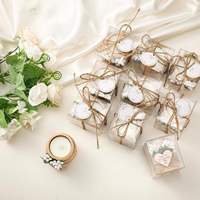 Ensemble de porte-bougies en bois pour bougies chauffe-plat, cadeaux de remerciement pour invités de mariage et de douche nuptiale, bougies cylindriques faites à la main
