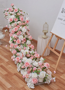 W-FR031 Bán Buôn Nhân Tạo Red <span class=keywords><strong>Rose</strong></span> <span class=keywords><strong>Flower</strong></span> Bảng Runner Wedding Lối đi Hoa Runner <span class=keywords><strong>Rose</strong></span> <span class=keywords><strong>Flower</strong></span> Runner Cho Các Sự Kiện Trang Trí - Product Image 6