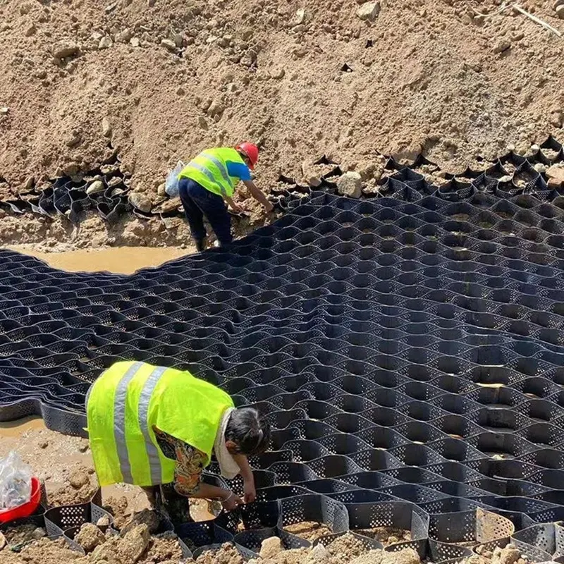 High quality hdpe geocell road reinforcement retaining wall plastic custom China factory price core stabilizer geocell gravel