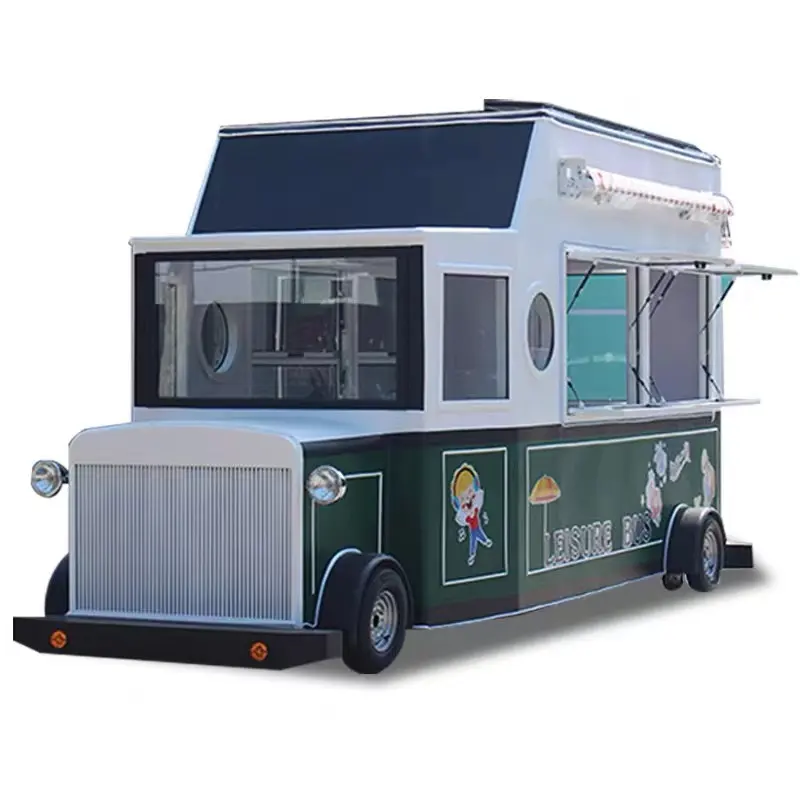 New Vintage Airstream Shaped Electric Mobile Van Street Food Truck Trailer for Fried Chicken Drink Ice Cream Sweets Bakery