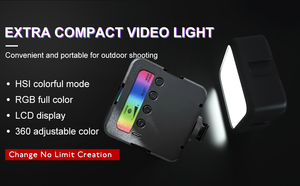 ไฟวิดีโอ LED RGB ขนาดเล็ก <span class=keywords><strong>P5R</strong></span> 2500-7000K กันน้ำ กันกระแทก พับได้ แบตเตอรี่ 1800mAh ไฟสตูดิโอถ่ายภาพแบบพกพา - Product Image 3