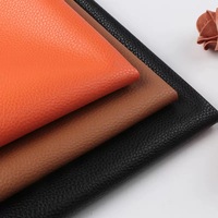 Cuir synthétique PU microfibre grain litchi 1,4 mm pour chaussures, sacs, ameublement, résistant aux taches, rouleau de cuir PU en gros