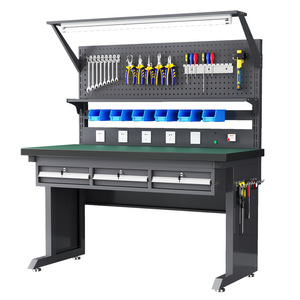 Station de travail pour le personnel d'atelier avec banc de travail multifonctionnel en acier laminé à froid et tiroirs, stockage de garage OEM - Product Image 6