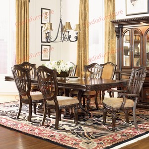 Meubles <span class=keywords><strong>de</strong></span> salle à manger <span class=keywords><strong>de</strong></span> style américain antique, <span class=keywords><strong>table</strong></span> <span class=keywords><strong>et</strong></span> chaises entièrement sculptées à la main, <span class=keywords><strong>table</strong></span> en bois avec <span class=keywords><strong>6</strong></span> chaises - Product Image 2