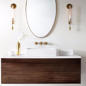 Wall <strong>Light</strong> Indoor Polish Brass Tubular Surface Mount Led Wall Lamp <strong>Upward</strong> Glass <strong>Light</strong> for Indoor Interior Decor Bathroom Home - Product Image 3