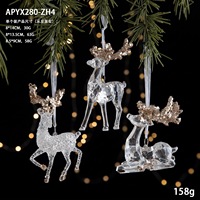 Décoration de Noël, pendentif en acrylique à paillettes, pendentif flocon de neige transparent scintillant, accessoires de décoration pour arbre de Noël