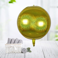 MTF — ballon rond or Laser 4D de 22 pouces, vente en gros, en feuille d'aluminium, à hélium, pour fête d'anniversaire mariage, saint-valentin
