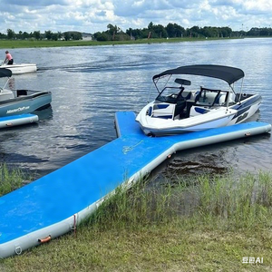 Quai gonflable de bateau de ponton en forme de Y quai de stationnement de bateau à moteur flottant - Product Image 1