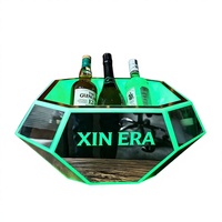 Nuevo Soporte de Acrílico de Lujo para Botellas de Champán, Vino y Cerveza con Logotipo Personalizado para Fiestas en Bares y Clubes, Cubo de Hielo LED con Luz