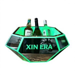 New <b>bar</b> club party custom LOGO Luxury Acrylic Champagne Holder Wine Beer bottle presenter <b>LED</b> Ice Bucket with <b>light</b> - Product Image 4