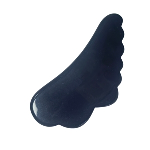 Pierre de Gua Sha en Obsidienne Noire Irrégulière Dentelée pour le Soulagement des Muscles de la Bouche et des Épaules, Masseur Facial à Domicile - Product Image 5