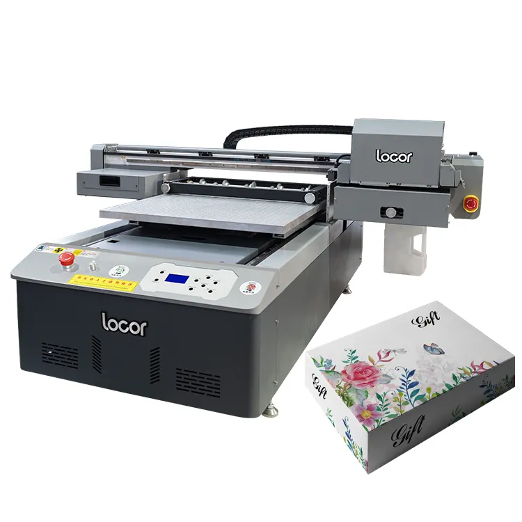 Locor A1 크기 6090 uv 평판 프린터 와이드 포맷 UV LED 라이트 인쇄 기계 가격