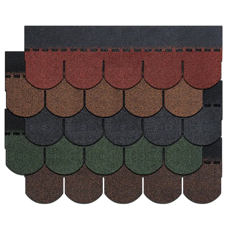 Fish scale type jingda china factory quality warranty color sand covering asphalt shingles roof tile