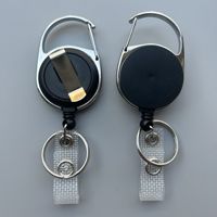 Porta-credenciales retráctil tipo yoyo de plástico ABS resistente con logotipo personalizado al por mayor, mosquetón metálico y soporte para tarjetas de identificación