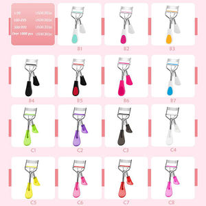 Venta al por mayor de rizador de pestañas personalizado único logotipo aplicador negro/rosa y oro Bling Rhinestone Metal rizador de pestañas con peine - Product Image 4