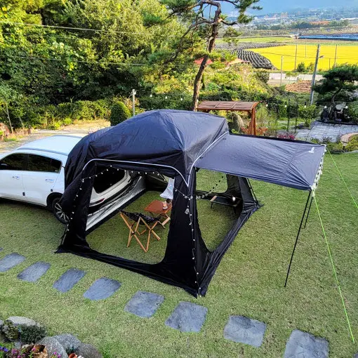 Sombrilla portátil para aparcamiento al aire libre, cubierta de techo para maletero, puerta trasera, carpa para coche, parasol, tienda para acampar, SUV, tienda trasera para coche