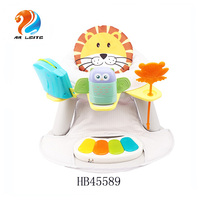 2-en-1 cómodo gorila de plástico para bebé fácil de llevar actividad sentado asiento de piso para comedor para bebés y niños pequeños