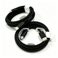 Câble tressé en nylon Type C vers Type C 1m/2m/3m 60W 3A Charge rapide pour téléphone portable, batterie externe, ordinateur et appareil photo - Compatible iOS