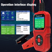 MDXT-610 Comprobador de Sistemas de Baterías 12V para Coche y Moto, Analizador de Baterías de Iones de Sodio Automático con Pantalla TFT LCD Multilingüe y Pinzas