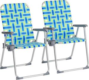 كراسي حديقة وشاطئ قابلة للطي من الألومنيوم بالجملة، مع حامل أكواب قابل للفصل، كرسي محمول للتخييم في الهواء الطلق - Product Image 1