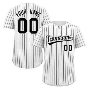 Maillot de baseball personnalisé à rayures fines, chemise boutonnée personnalisée pour adultes/jeunes - Product Image 1