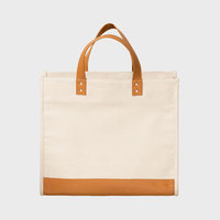 Sac fourre-tout de plage et de shopping en toile, cuir et coton, robuste, personnalisable, avec fermeture éclair et sangle en cuir, vente en gros du fabricant