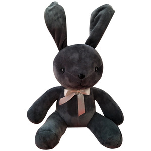 Sora Girl Plush Rabbit Doll Light Gray Dark Gray Easter Stuffed Animal Toy 2 To 4 Years - Product Image 2