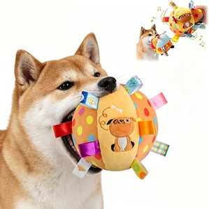 Squeaky Plush Dog Toy Ball Bite Resistant Molar Chew Ball Interactive Self-entertainment Pet Toy for Dogs Daily Training Play - Product Image 1