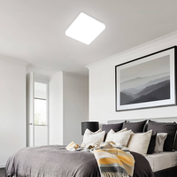 Plafonnier LED Économe en Énergie 36W Ultra Mince IP44 Étanche Carré/Rond CCT 6500K pour Éclairage Intérieur Chambre