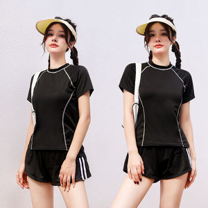 Camiseta de Protección Solar de Cintura Alta con Estampado Personalizado por el Fabricante, Protección Solar UPF 50, Color Sólido, Secado Rápido, para Natación - Product Image 2