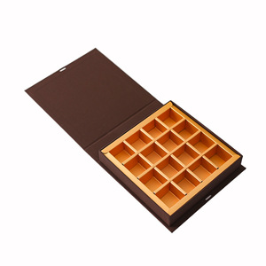 Custom Luxury Chocolate Cookie Gift <b>Box</b> - Magnetic Flip Top Rigid <b>Box</b> with Gold Divider for Chocolates - Product Image 5