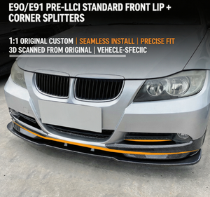 Kit de spoiler avant pour BMW Série 3 E90 E91 2005-2008 M Sport, séparateurs d'angle de pare-chocs avant + lèvre de pare-chocs avant - Product Image 3