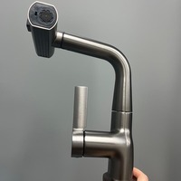 Robinet cascade intelligent en laiton et céramique à montage sur plan, avec affichage numérique, rotation à 360 degrés, eau chaude/froide pour cuisine