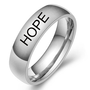 Anillo Faith Hope de acero inoxidable de 5 mm con grabado láser para mujer, regalo de joyería - Product Image 5