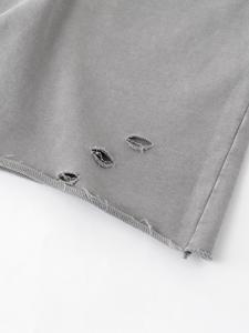 Camiseta de punto personalizada con estampado desgastado de manga corta para hombre, 100% algodón, básica, informal, suave, transpirable, estilo hip hop urbano - Product Image 6