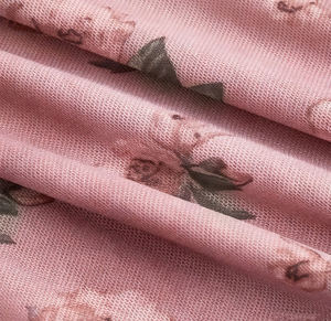 Fransız Retro açık pembe çiçek boyundan bağlamalı elbise bel ince balık kuyruğu elbise zarif ünlü stil ziyafet elbise etek - Product Image 4