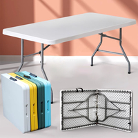 Prix de gros Tables de salle à manger modernes rectangulaires blanches écologiques Pliantes Jardin Extérieur Fête Mariage Événements