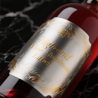 Autocollant d'emballage en aluminium 3D personnalisé de qualité supérieure, holographique, écologique, imperméable, avec logo, adhésif puissant, impression HD durable, bière