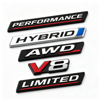 Badge de voiture en plastique ABS chromé, emblème automobile, lettrage 3D, logo personnalisé, plaque signalétique, adhésif 3M, imperméable, rouge, noir
