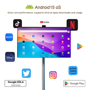 27 inch xách tay thông minh TV với built-in pin <span class=keywords><strong>Android</strong></span> Màn hình trên bánh xe màn hình cảm ứng hiển thị cho ngoài trời live streaming - Product Image 3