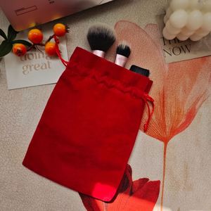 Customized Luxury Velvet Pouch <b>Drawstring</b> Velvet Gift <b>Bag</b> <b>Makeup</b> Packaging <b>Bags</b> Red Velvet Pouch - Product Image 4