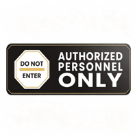 Plaque de signalisation de porte autocollante en acrylique pour personnel autorisé uniquement – Bureau, salle, avis de sécurité personnalisé, taille sur mesure