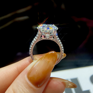 แหวนเพชรโมอิสซาไนต์ GRA 10 กะรัต ขนาด 14 มม. แบบขายส่ง แหวนเงินแท้ 925 สำหรับงานหมั้น งานแต่งงาน เครื่องประดับคุณภาพสำหรับผู้หญิง - Product Image 2