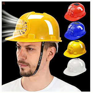 <span class=keywords><strong>Casque</strong></span> de sécurité en PE renforcé avec ventilateur solaire intégré, anti-choc, ventilé, pour ouvriers du bâtiment - Product Image 1