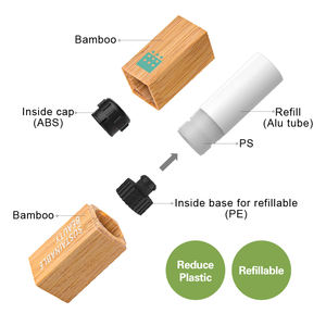 Tubos de pintalabios recargables Envase de contenedores Respetuoso con el medio ambiente Lujo Sostenible Compostable Reciclable Vacío Tubo de bálsamo <span class=keywords><strong>labial</strong></span> de Bambú - Product Image 3