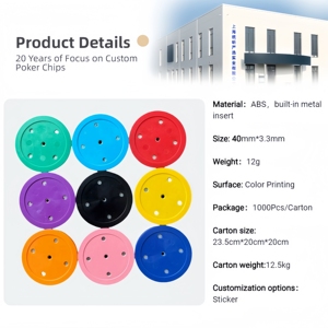 Fichas de Póker, 500 Piezas, Plástico de un Solo Color, Material No Tóxico, Seguro para Niños - Product Image 2