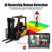 Système de caméra de détection de piétons pour chariot élévateur 4CH BSD avec avertisseur sonore externe, lumières laser et aide à la marche arrière - Technologie de prévention des collisions