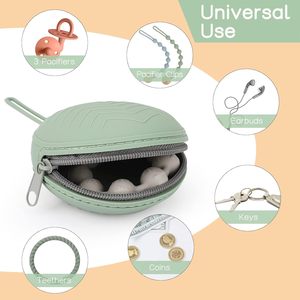 Sac de rangement pour sucettes en silicone certifié sécurité, sans BPA, sac de rangement pour sucettes bébé, pochette portable pour sucettes - Product Image 2